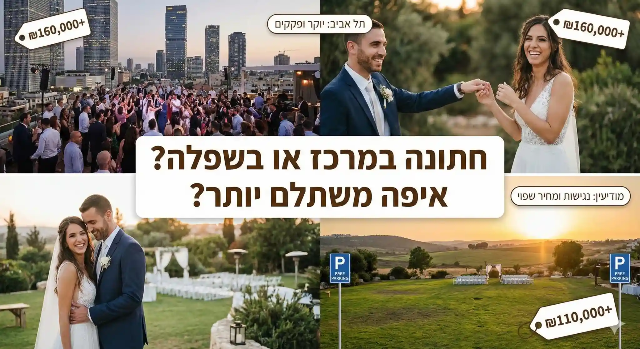 המרכז מול השפלה – איפה משתלם יותר להתחתן? - כמה עולה - פורטל לתמחור מוצרים